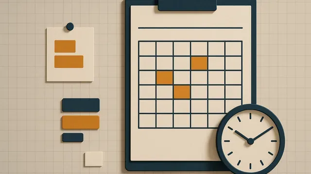 Clipboard cu ture, ceas analog și blocuri de schimb